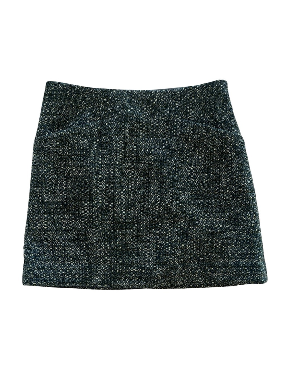 Vintage The Limited Outback Red Classic Wool Blend Dark Green Tweed Mini Skirt-6